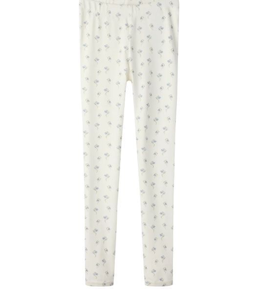 Lil Atelier Gayo Sag Slim Leggings - Coconut Milk/Bell Flower - 92 cm