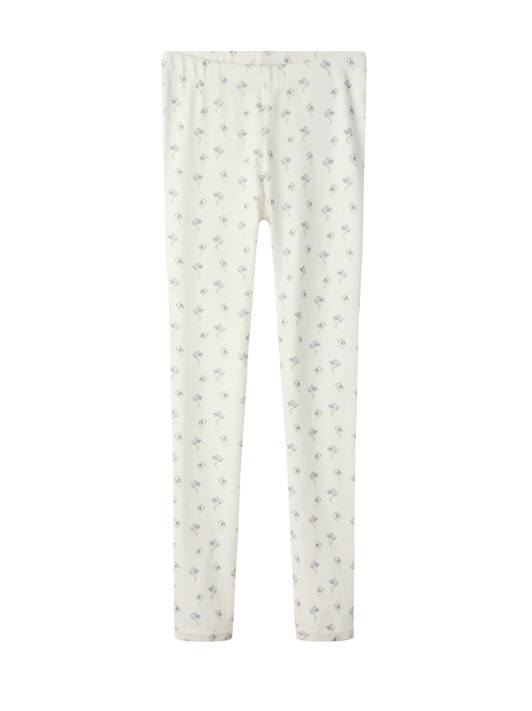 Lil Atelier Gayo Sag Slim Leggings - Coconut Milk/Bell Flower - 92 cm