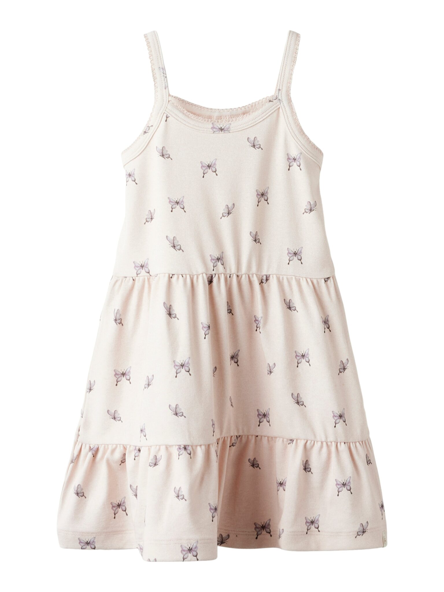 Lil Atelier Gayo San Strap Dress - Peach Blush/Butterfly - 92 cm