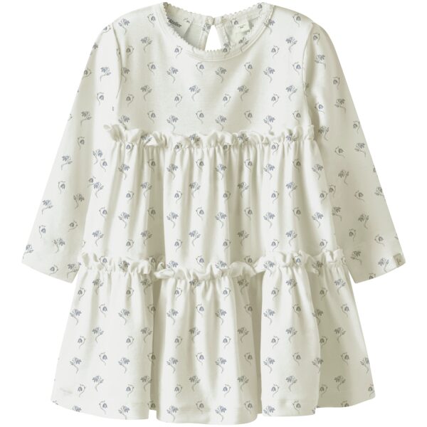 Lil Atelier Gayo Sel LS Dress - Coconut Milk/Bell Flower - 92 cm