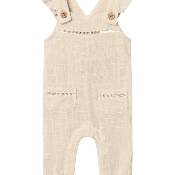 Lil Atelier Halla Loose Overall - Bleached Sand - 56 cm