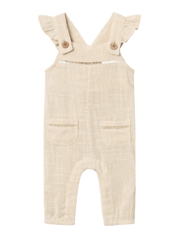 Lil Atelier Halla Loose Overall - Bleached Sand - 56 cm