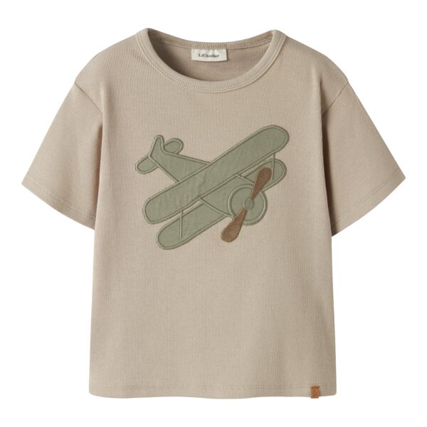 Lil Atelier Halli His SS Loose Top - Oxford Tan - 92 cm