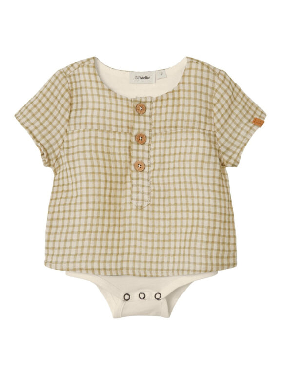 Lil Atelier Hanson Loose Shirt Body - Sage - 56 cm Lil Atelier Hanson Loose Shirt Body - Sage - 56 cm