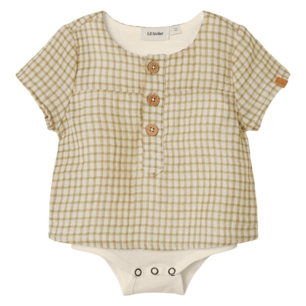 Lil Atelier Hanson Loose Shirt Body - Sage - 56 cm Lil Atelier Hanson Loose Shirt Body - Sage - 56 cm