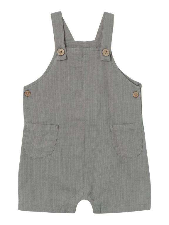 Lil Atelier Hessa Loose Overall Shorts - Frost Gray - 56 cm