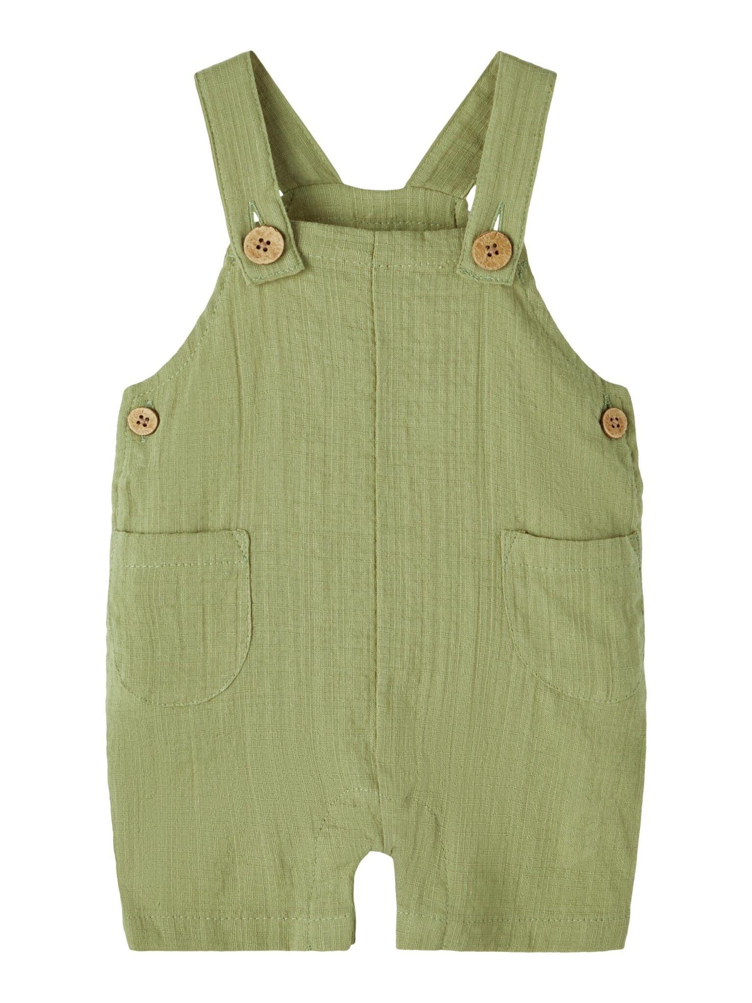 Lil Atelier Hessa Loose Overall Shorts - Sage - 56 cm