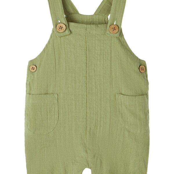 Lil Atelier Hessa Loose Overall Shorts - Sage - 56 cm