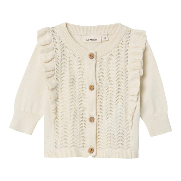 Lil Atelier Hija Knit Cardigan - Turtledove - 56 cm