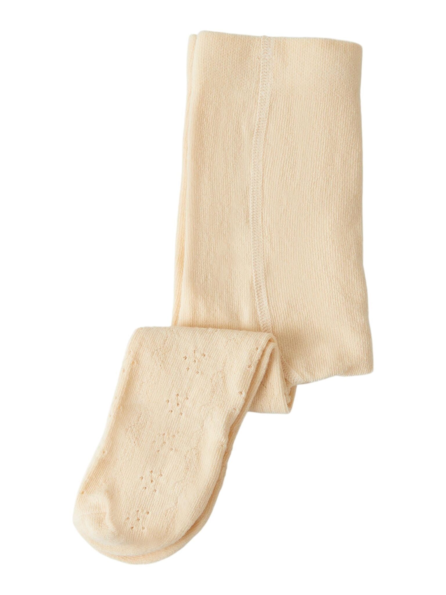 Lil Atelier Ilso Roa Pointelle Strømpebukser - Wood Ash - 86/92 cm