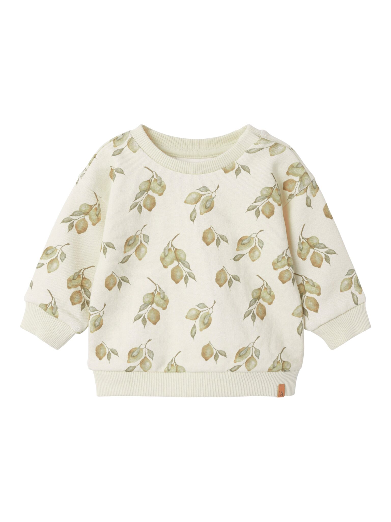 Lil Atelier Jobo Kio Loose Sweat shirt - Turtledove/Lemons - 56 cm