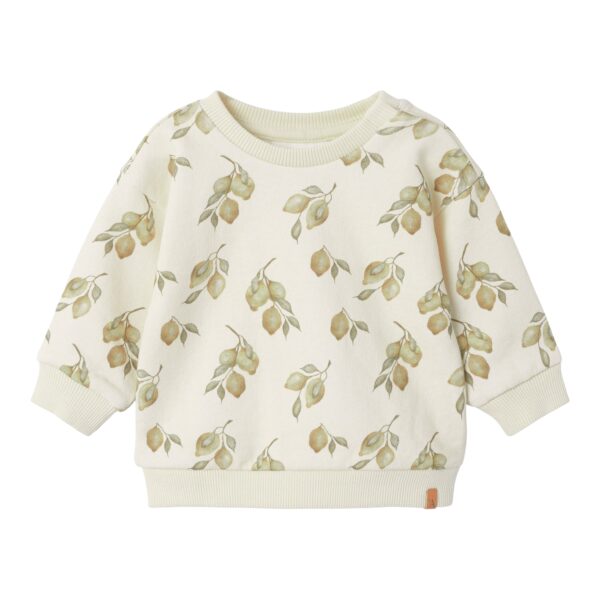 Lil Atelier Jobo Kio Loose Sweat shirt - Turtledove/Lemons - 56 cm Lil Atelier Jobo Kio Loose Sweat shirt - Turtledove/Lemons - 56 cm