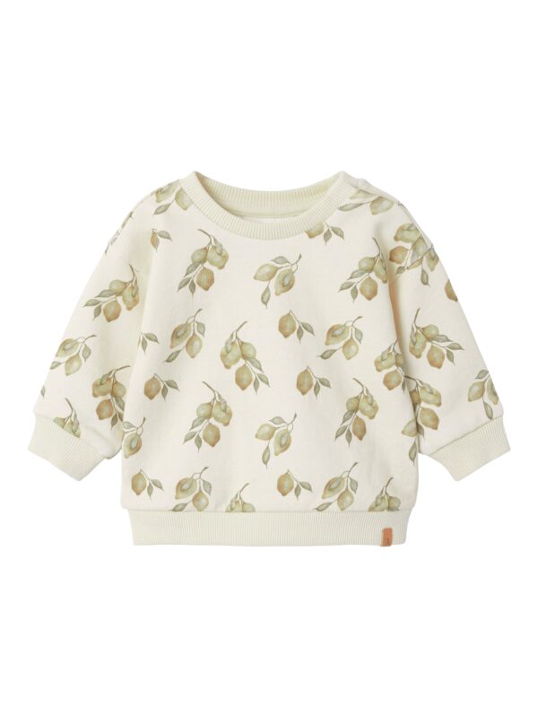 Lil Atelier Jobo Kio Loose Sweat shirt - Turtledove/Lemons - 56 cm