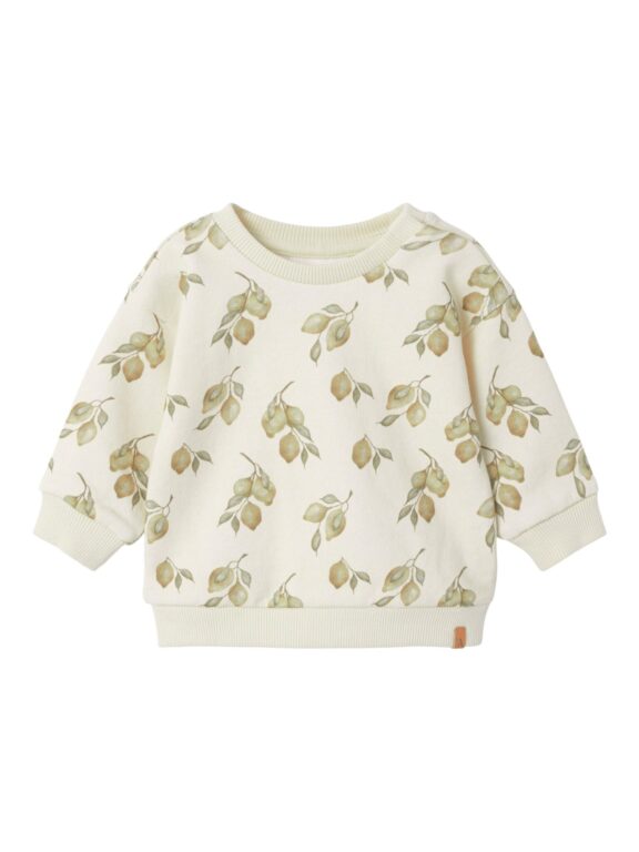 Lil Atelier Jobo Kio Loose Sweat shirt - Turtledove/Lemons - 56 cm Lil Atelier Jobo Kio Loose Sweat shirt - Turtledove/Lemons - 56 cm