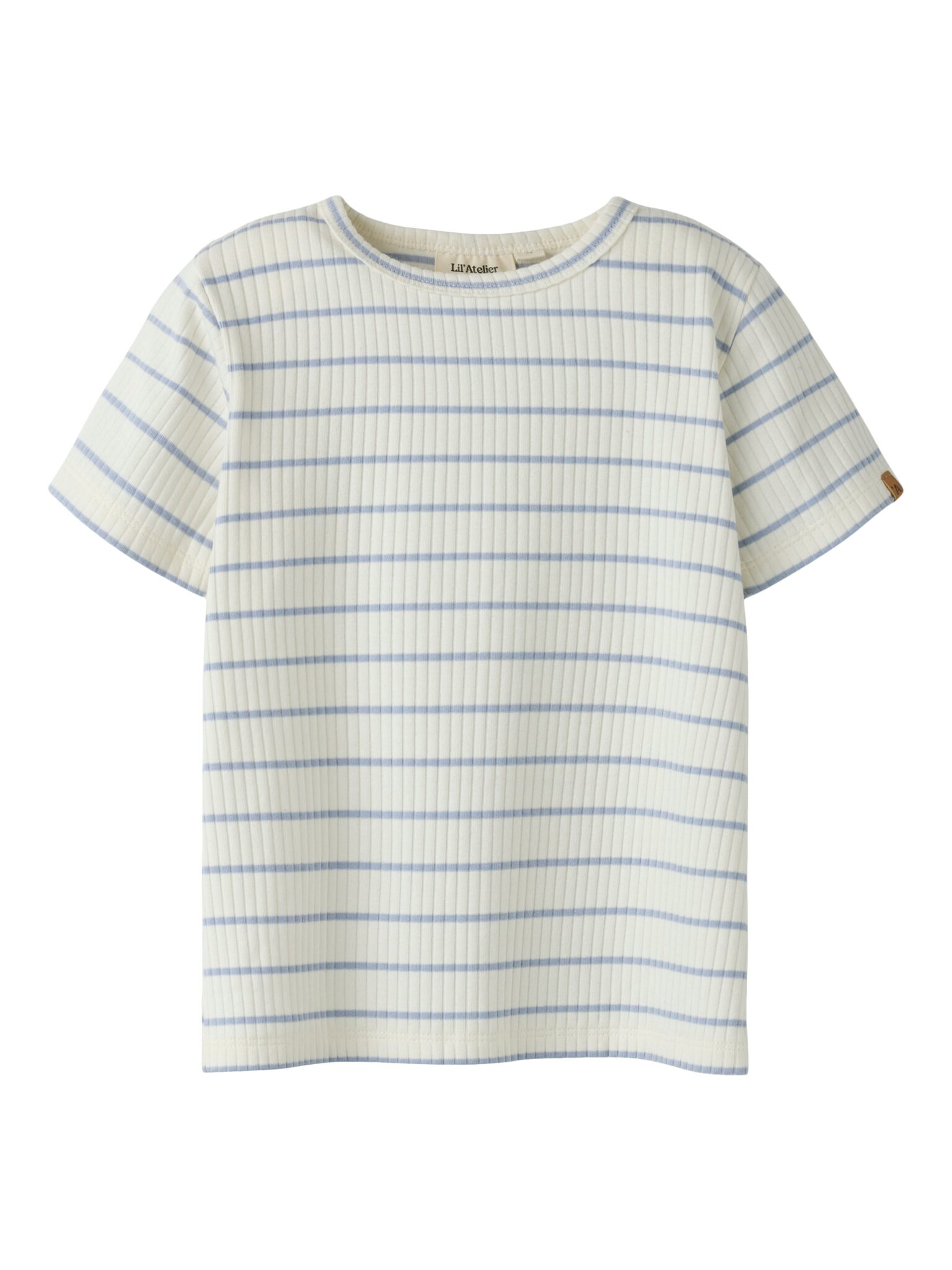 Lil Atelier Kail SS Top - Coconut Milk/Zen Blue - 92 cm