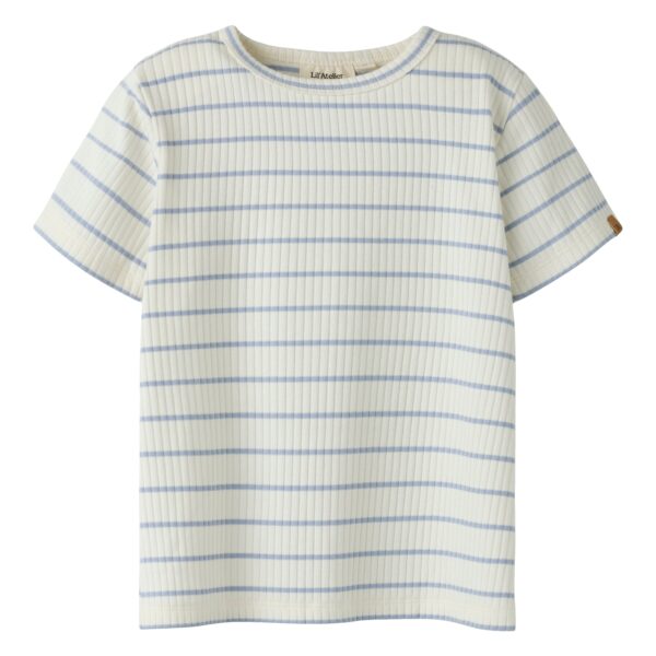 Lil Atelier Kail SS Top - Coconut Milk/Zen Blue - 92 cm