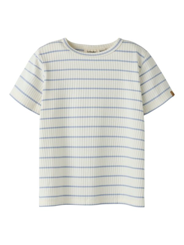 Lil Atelier Kail SS Top - Coconut Milk/Zen Blue - 92 cm