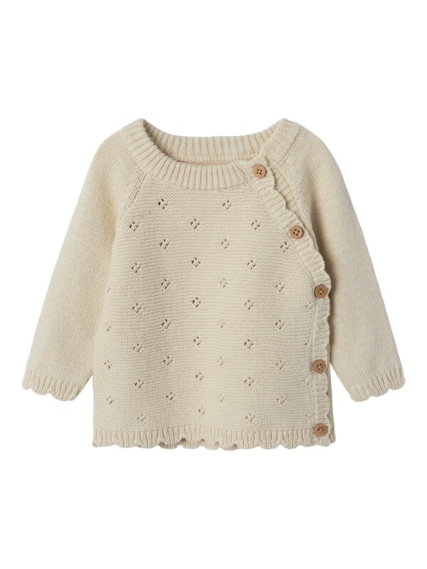 Lil Atelier Laguna Wrap Knit Cardigan - Turtledove - 56 cm