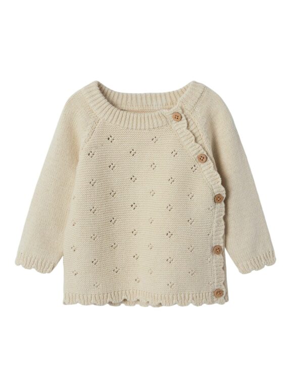 Lil Atelier Laguna Wrap Knit Cardigan - Turtledove - 56 cm Lil Atelier Laguna Wrap Knit Cardigan - Turtledove - 56 cm