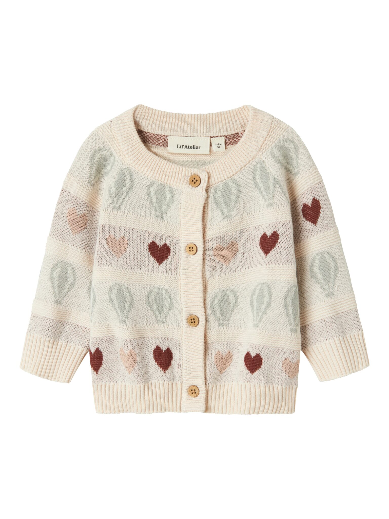 Lil Atelier Lamai Kny Knit Cardigan - Pastel Parchment - 56 cm