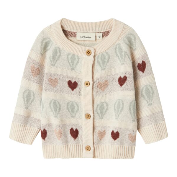 Lil Atelier Lamai Kny Knit Cardigan - Pastel Parchment - 56 cm Lil Atelier Lamai Kny Knit Cardigan - Pastel Parchment - 56 cm