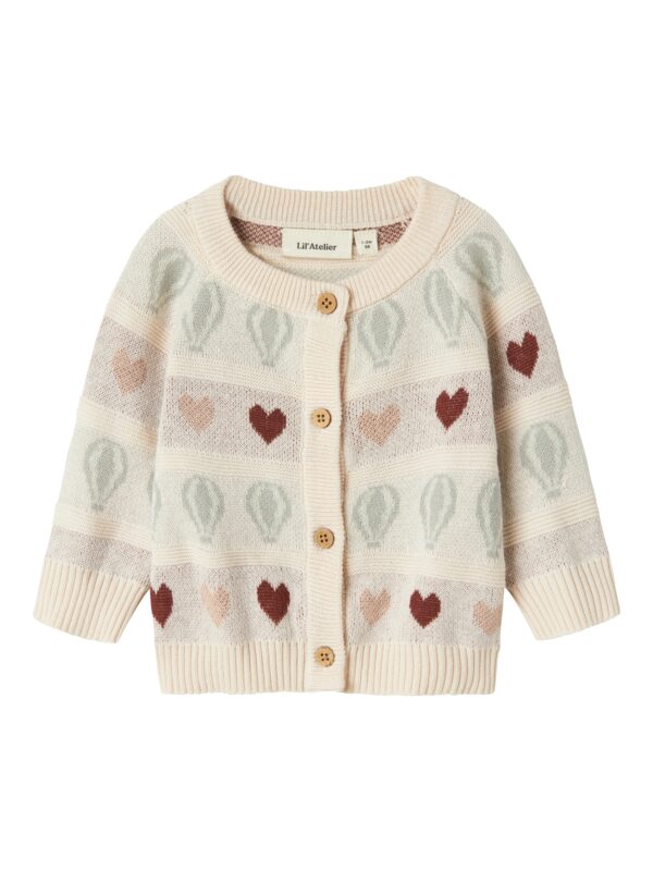 Lil Atelier Lamai Kny Knit Cardigan - Pastel Parchment - 56 cm