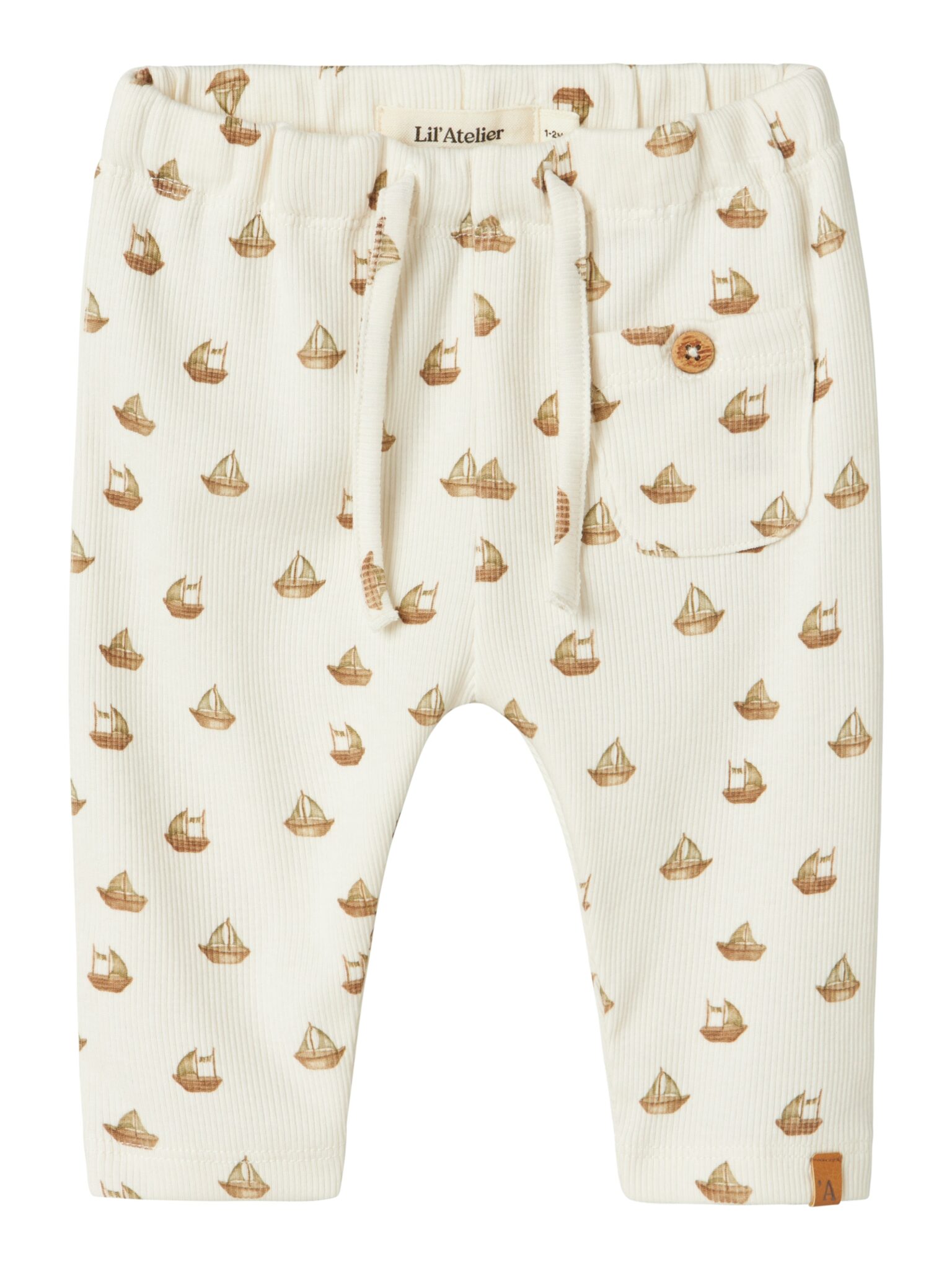 Lil Atelier Lavo Eko Loose Pants - Coconut Milk/Boat - 56 cm