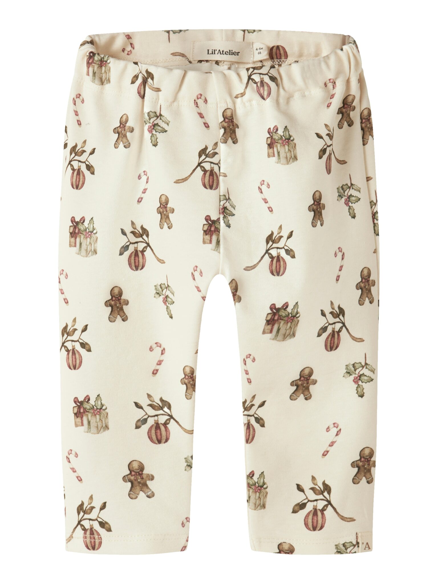 Lil Atelier Layo Gan Pants - Turtledove/Christmas - 56 cm