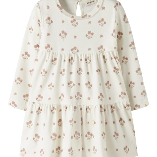 Lil Atelier Layo Sif LS Dress - Coconut Milk/Flower Pink - 92 cm Lil Atelier Layo Sif LS Dress - Coconut Milk/Flower Pink - 92 cm