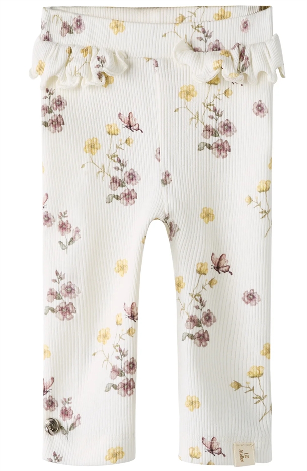 Lil Atelier Leggings - NBFGAVO EFI - Coconut Milk Flower Mix