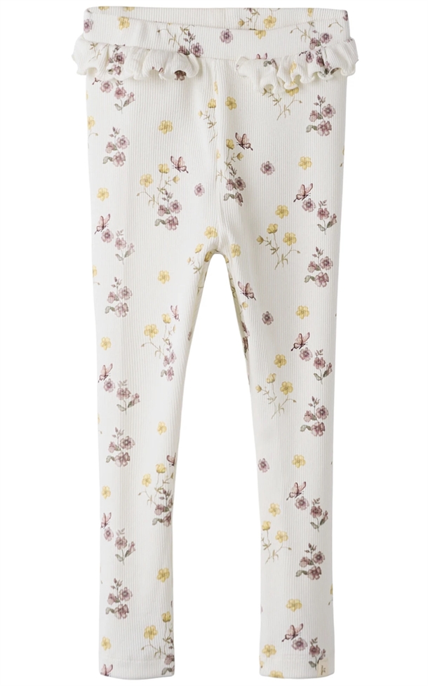 Lil Atelier Leggings - NMFGAVO EFI - Coconut Milk Flower Mix