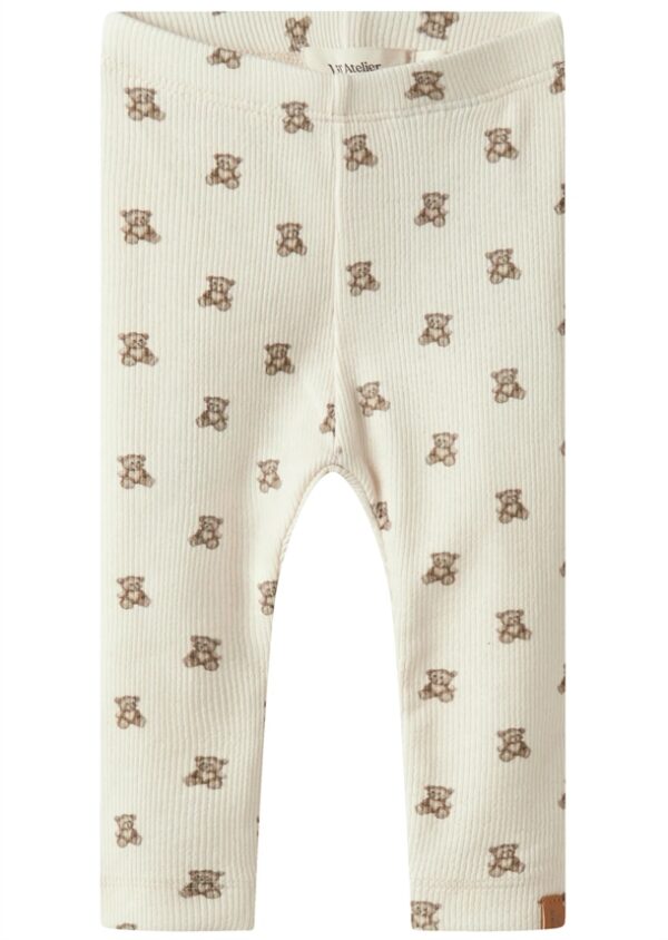 Lil Atelier Leggings - NbnGavo - Turtledove Teddy Bear