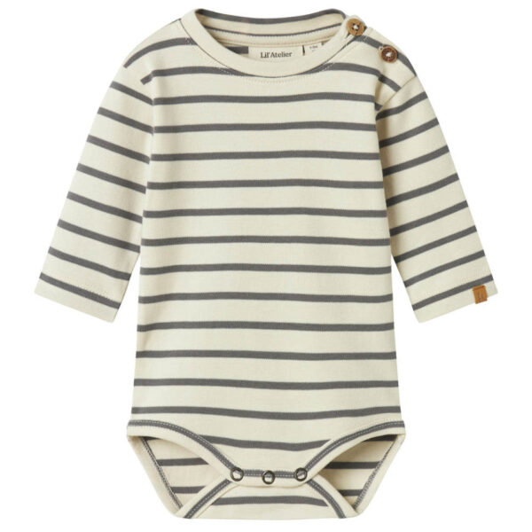 Lil Atelier Limia LS Body - Turtledove/Poppy Seed - 56 cm