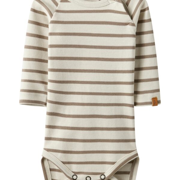 Lil Atelier Limia LS Body - Turtledove/Sepia Tint - 56 cm