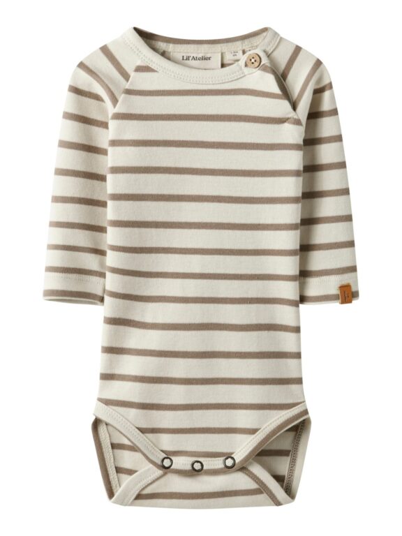 Lil Atelier Limia LS Body - Turtledove/Sepia Tint - 56 cm