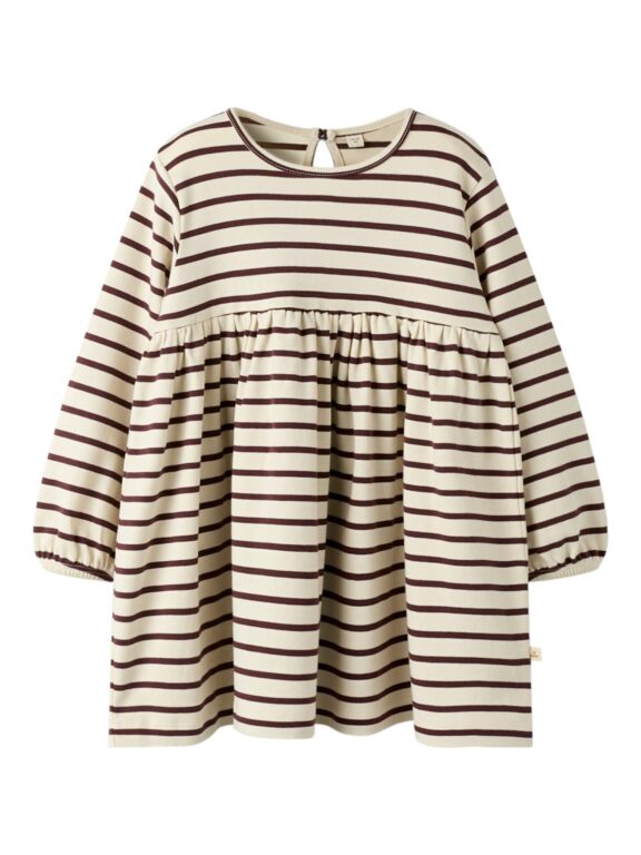 Lil Atelier Limia Loose Dress - Turtledove/Catawba Grape - 92 cm