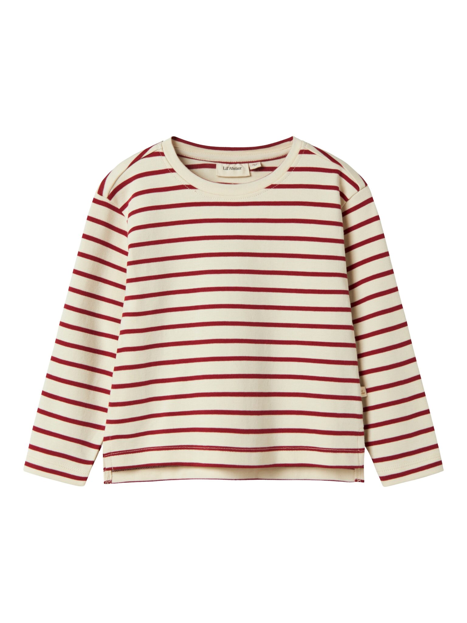 Lil Atelier Limia Loose Top - Turtledove/Red Dahlia - 92 cm