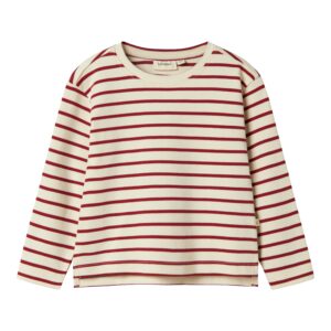 Lil Atelier Limia Loose Top - Turtledove/Red Dahlia - 92 cm
