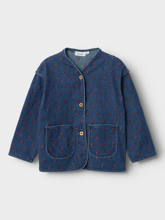 Lil Atelier Liva Denim Jacket - Dark Blue Denim - 92 cm