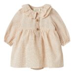 Lil Atelier Lucia LS Body Dress - Turtledove - 56 cm