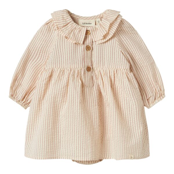 Lil Atelier Lucia LS Body Dress - Turtledove - 56 cm Lil Atelier Lucia LS Body Dress - Turtledove - 56 cm
