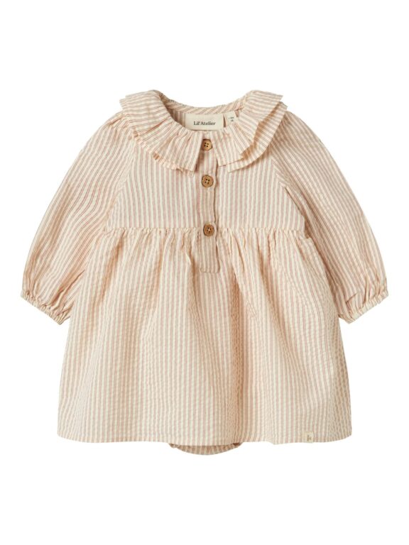 Lil Atelier Lucia LS Body Dress - Turtledove - 56 cm Lil Atelier Lucia LS Body Dress - Turtledove - 56 cm
