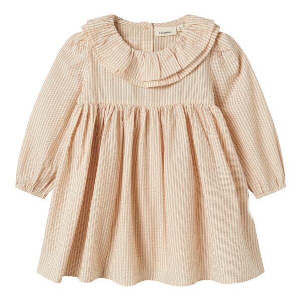 Lil Atelier Lucia LS Dress - Turtledove - 92 cm