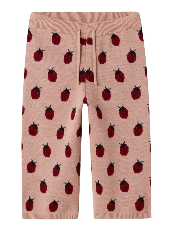 Lil Atelier Lulio Wide Knit Pants - Misty Rose - 92 cm