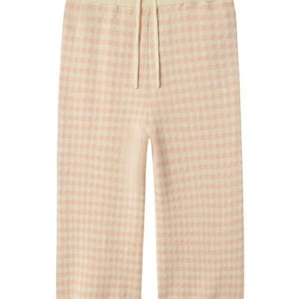 Lil Atelier Nadie Wide Knit Pants - Cameo Rose - 92 cm