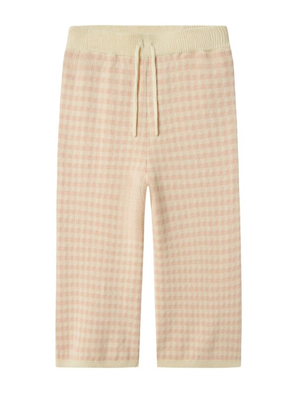 Lil Atelier Nadie Wide Knit Pants - Cameo Rose - 92 cm