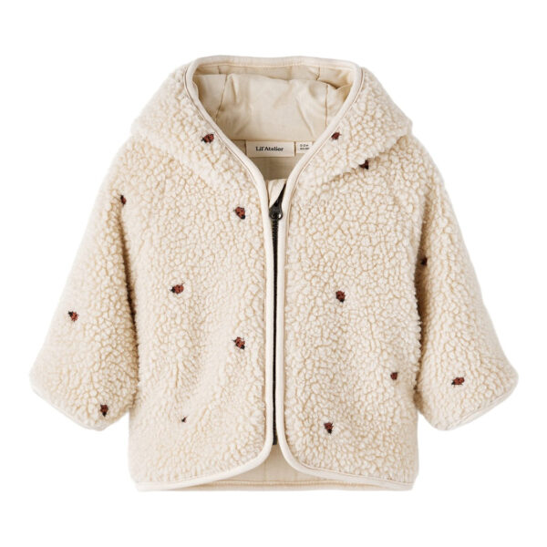 Lil Atelier Nalo Loose Sherpa Jakke Baby - Fog - 56 cm