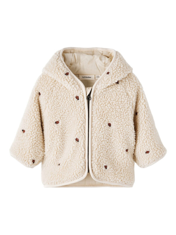Lil Atelier Nalo Loose Sherpa Jakke Baby - Fog - 56 cm