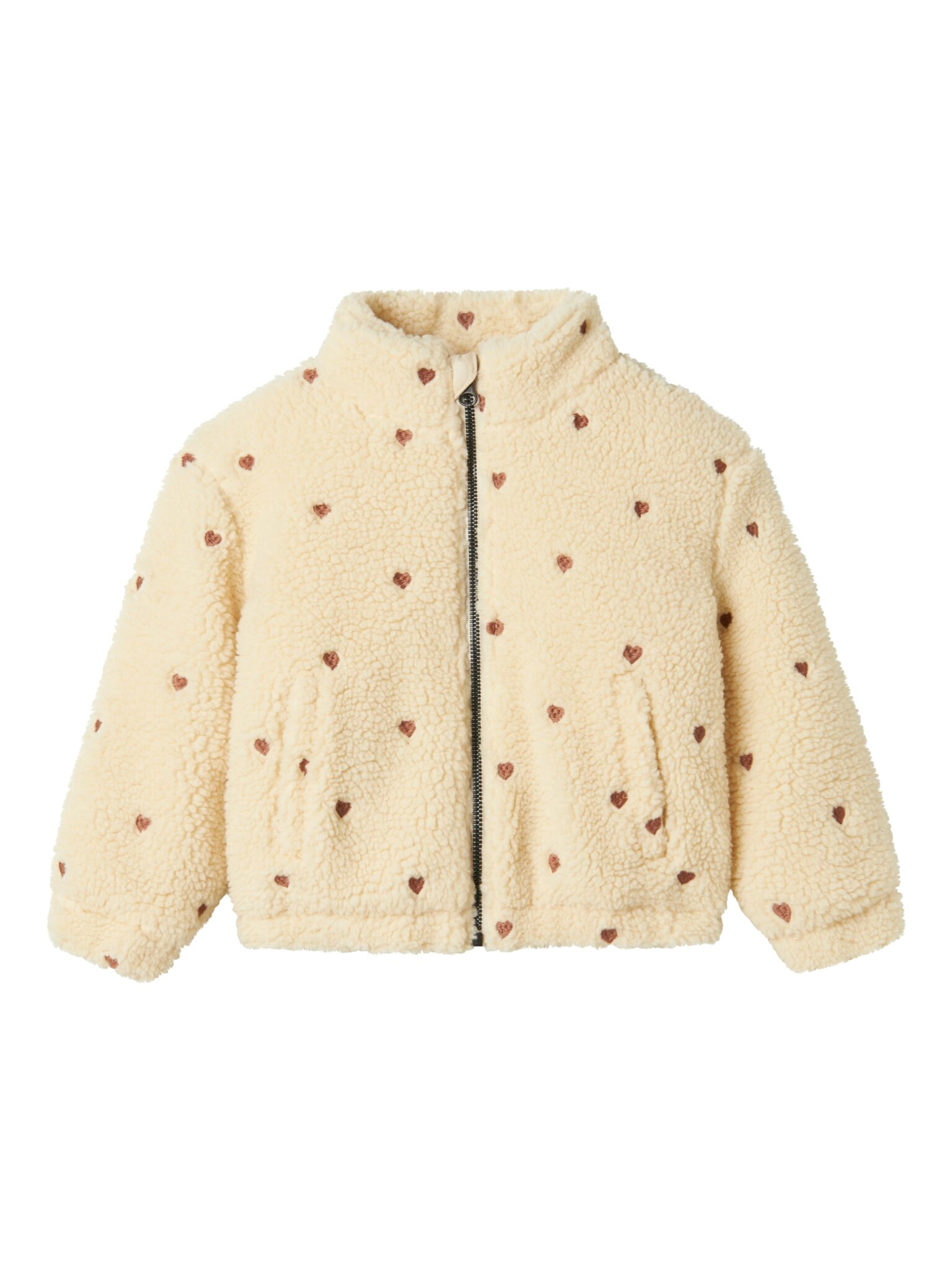 Lil Atelier Nalo Sherpa Loose Jacket - Sandshell - 86 cm