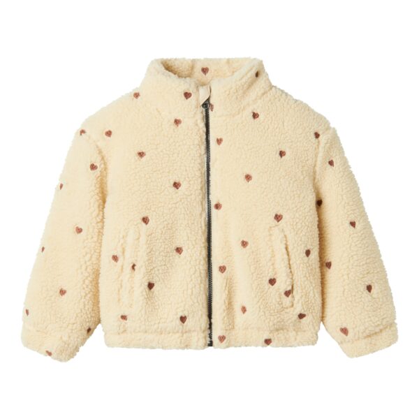 Lil Atelier Nalo Sherpa Loose Jacket - Sandshell - 86 cm